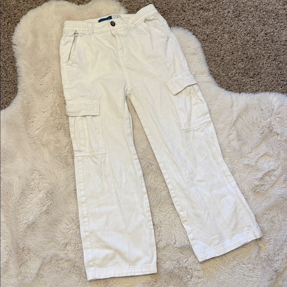 Kids Old Navy White Lightweight Cargos